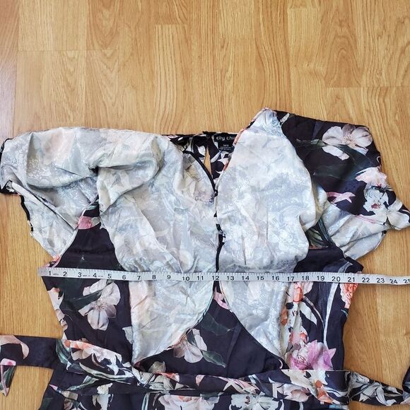 🔆 CITY CHIC 🔆 Floral Satin Cropped Jumpsuit - [size 18 in Black] - Picture 8 of 14